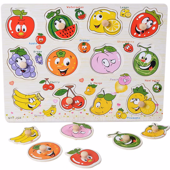 Puzzles en bois Montessori, planches à main, jouets Tangram, jouets éducatifs pour bébé, véhicule de dessin animé, animaux, Fruits, puzzles 3D