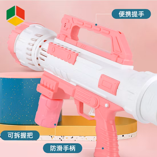 QS nouveau 77 trous enfants automatique pistolet à bulles électrique de poche avec lumière Gatling pistolet à bulles jouets pour enfants un